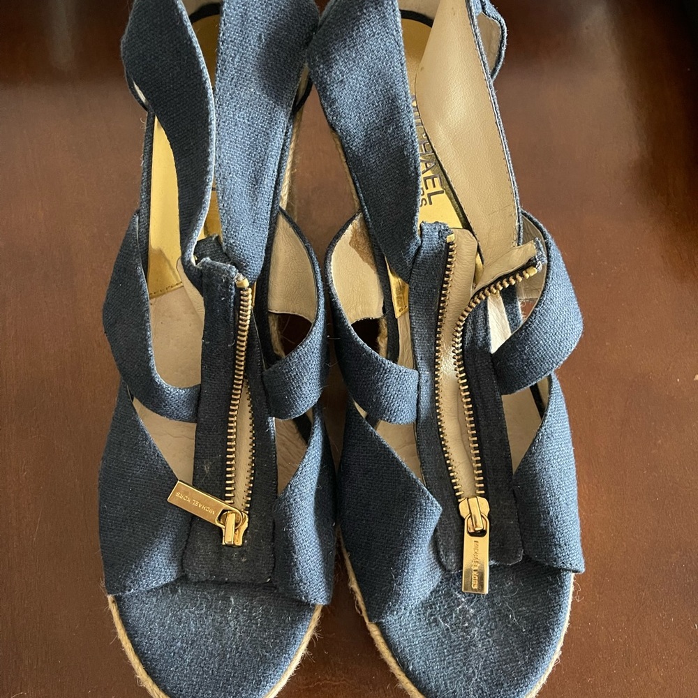Michael Kors Navy Blue Platform Wedges
